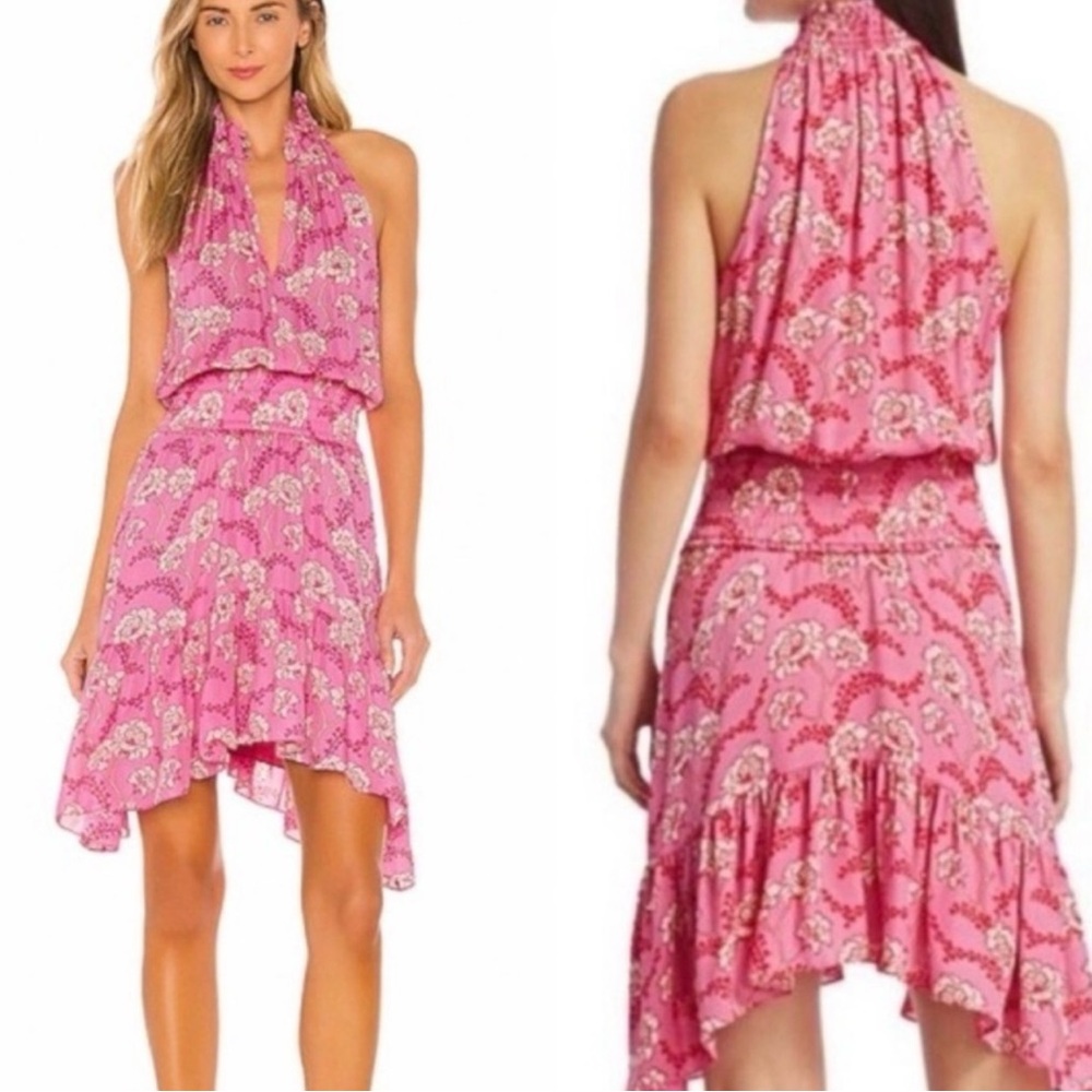 Beautiful A.L.C. Cody Pink Floral Silk Dress NWT  Size 2